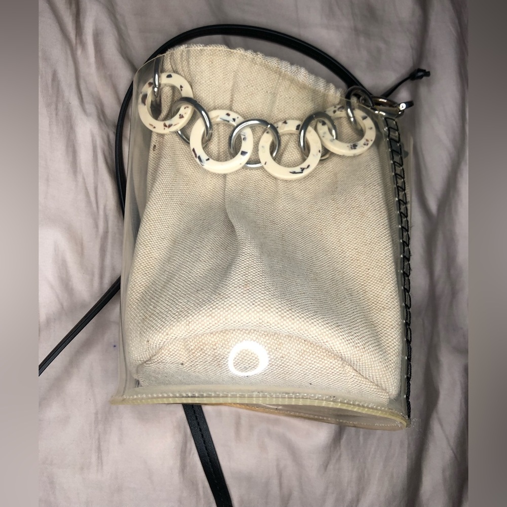 Zara Transparent Bucket Bag with Cloth Pouch